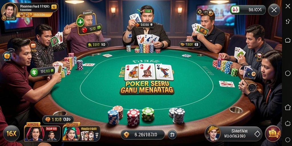 Gameplay seru Poker di 116X dengan interaksi sosial.