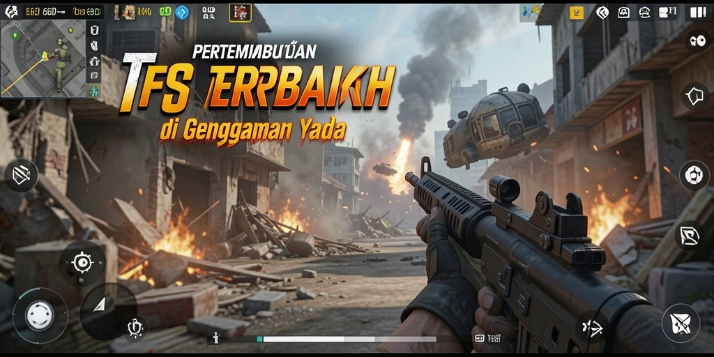 Tampilan gameplay seru dalam pertempuran FPS yang menegangkan.