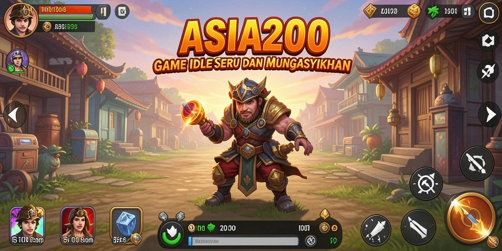 Tampilan utama screenshot ASIA200 menampilkan gameplay Idle yang menarik.
