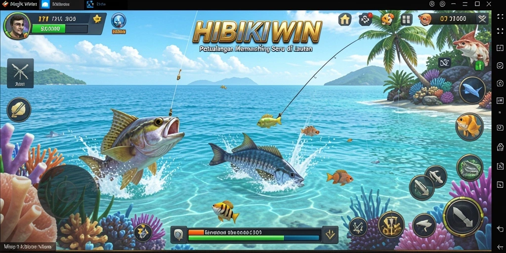Tangkap berbagai ikan unik dalam gameplay HIBIKIWIN yang menarik.