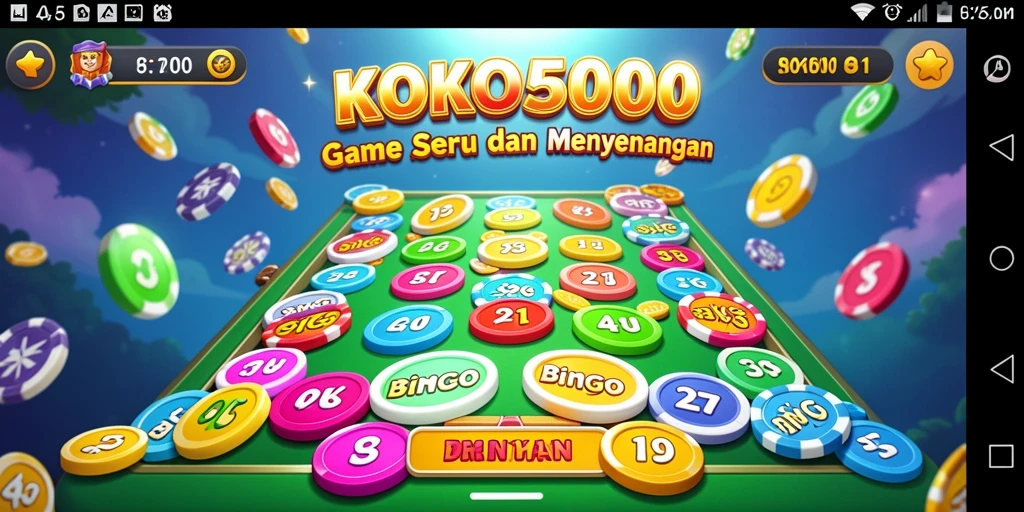 Screenshot KOKO5000 menampilkan keseruan gameplay Bingo yang menantang.