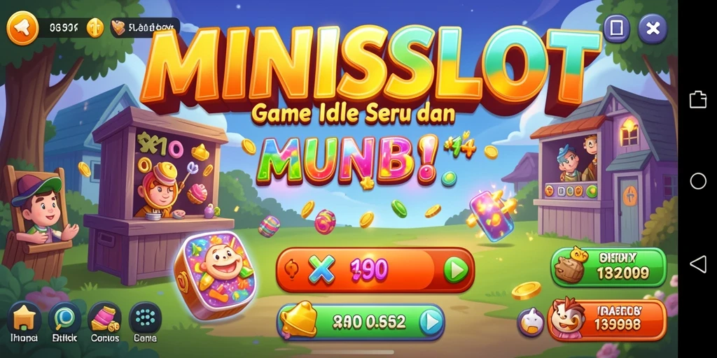 Tampilan gameplay MINISLOT dengan mekanisme idle yang menarik.