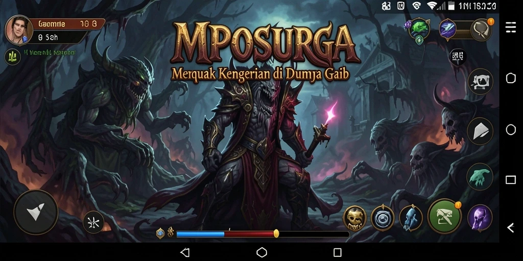 Tangkapan layar gameplay MPOSURGA menampilkan suasana menyeramkan dan tantangan menakutkan.