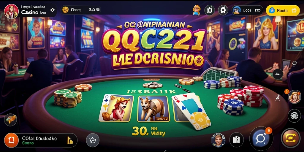 Tampilan gameplay Live Casino di QQ1221 yang mendebarkan dan interaktif.