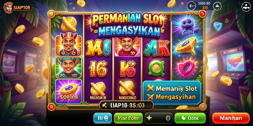 Tampilan layar permainan slot yang memukau dan interaktif.