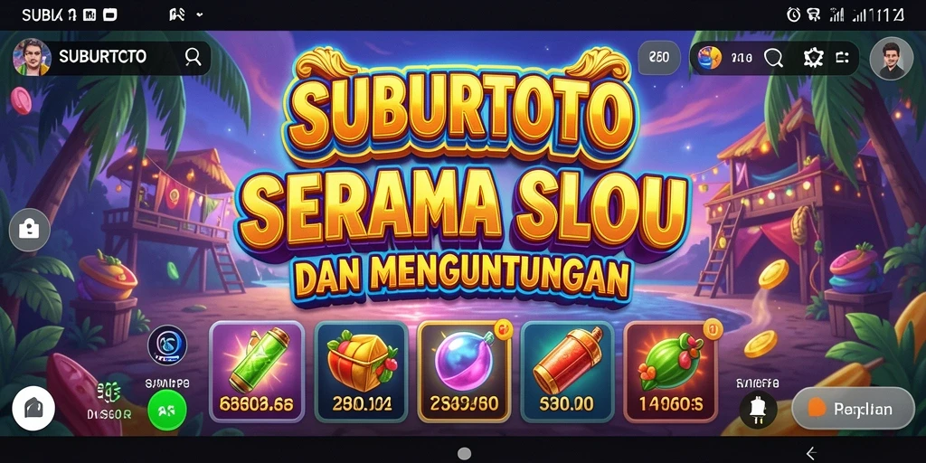 Tampilan gameplay menarik dari SUBURTOTO dengan gulungan yang berputar.