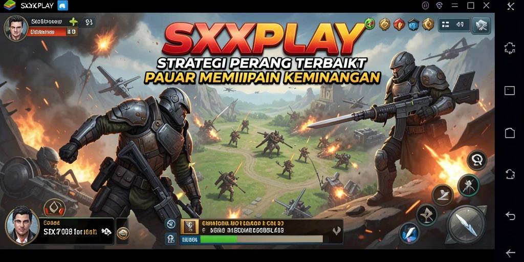 Tampilan gameplay SXXPLAY yang menampilkan strategi pertempuran yang mendebarkan.