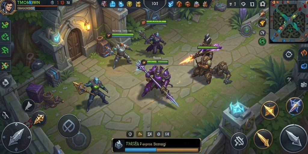 Gameplay epik dalam TMOKWIN dengan strategi tim yang solid.