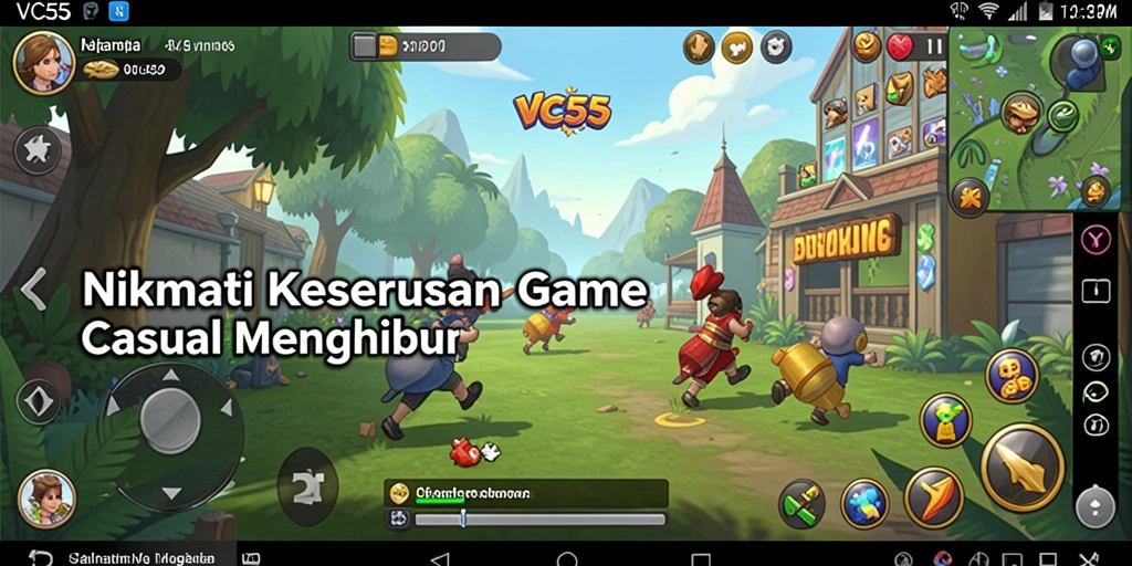 Tampilan gameplay VC55 yang penuh warna dan menarik.