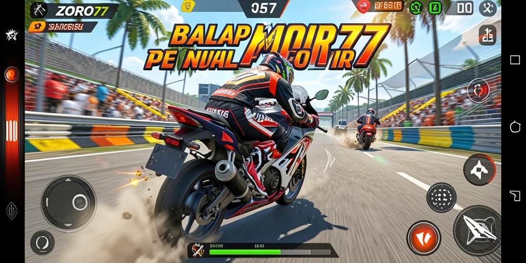 Gameplay balapan motor yang seru dan menegangkan di ZORO77.