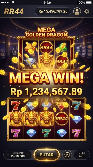 Tampilan utama aplikasi rr44 yang modern dan user-friendly.